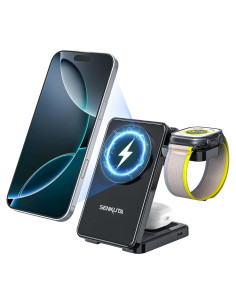 Cargador Inalámbrico 3 en 1 SENKUTA para iPhone y Apple Watch