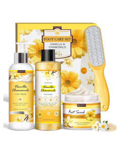 Set de Pedicura LUCOTIYA 4 en 1: Sales, Crema, Lima y Exfoliante