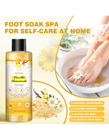 Set de Pedicura LUCOTIYA 4 en 1: Sales, Crema, Lima y Exfoliante