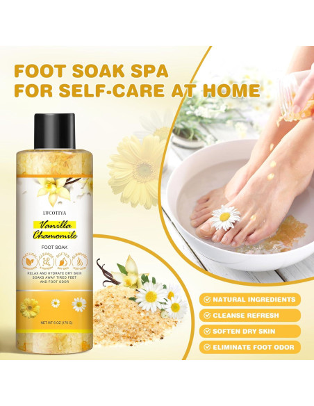 Set de Pedicura LUCOTIYA 4 en 1: Sales, Crema, Lima y Exfoliante