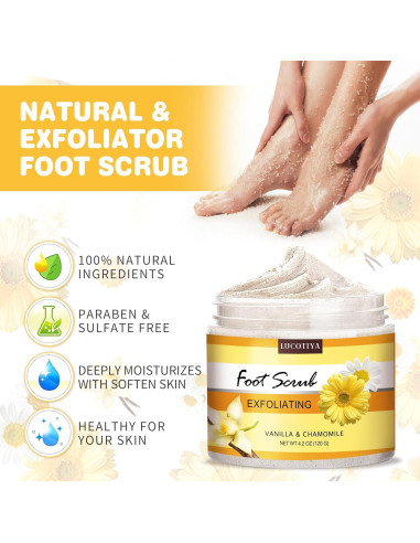 Set de Pedicura LUCOTIYA 4 en 1: Sales, Crema, Lima y Exfoliante