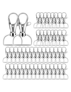 Ganchos Giratorios de Lanyard IPXEAD 60 Piezas 19mm Plata