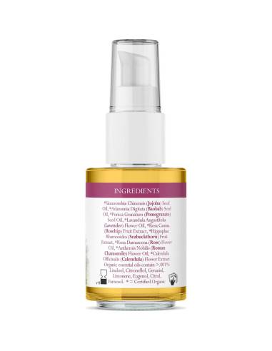 Aceite Facial Badger Rosa 100% Orgánico Hidratante 29.57 ml