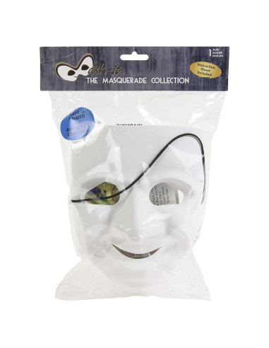 Máscara de Comedia Blanca para Fiesta - MIDWEST DESIGN 15x18 cm