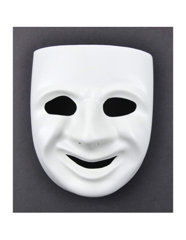 Máscara de Comedia Blanca para Fiesta - MIDWEST DESIGN 15x18 cm
