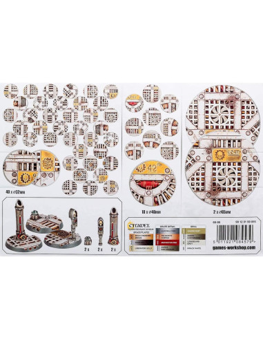 Bases Industriales de Plástico GAMES WORKSHOP Sector Mechanicus 52 Piezas