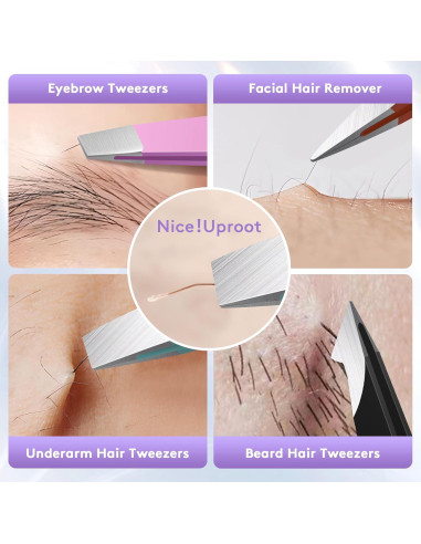 Set de Pinzas para Vello Facial Bedace - 4 Piezas Multicolor