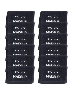 Toallas Negras de Algodón Ultra Suave Blanco Clásico - 12 Unidades 33x33cm 2