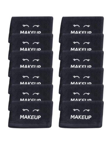 Toallas Negras de Algodón Ultra Suave Blanco Clásico - 12 Unidades 33x33cm