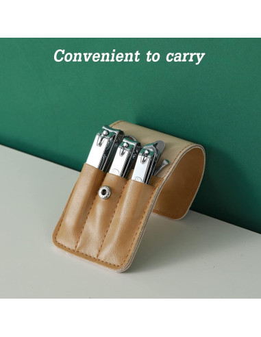 Juego de Cortauñas Atimier 6 Piezas Acero Inoxidable Beige