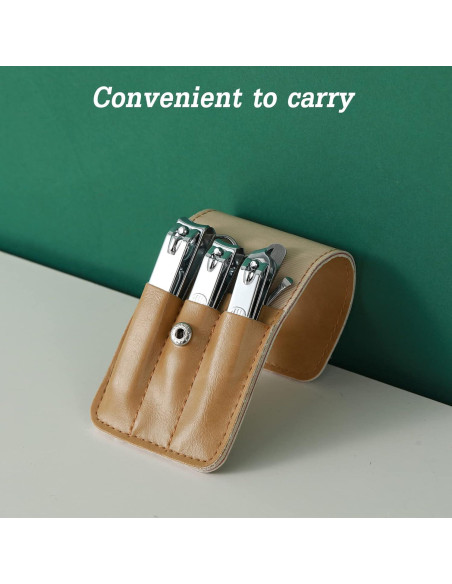 Juego de Cortauñas Atimier 6 Piezas Acero Inoxidable Beige