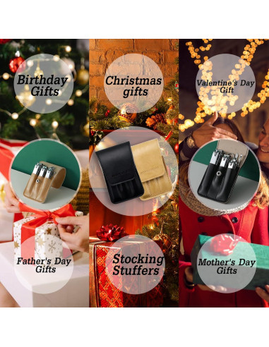 Juego de Cortauñas Atimier 6 Piezas Acero Inoxidable Beige