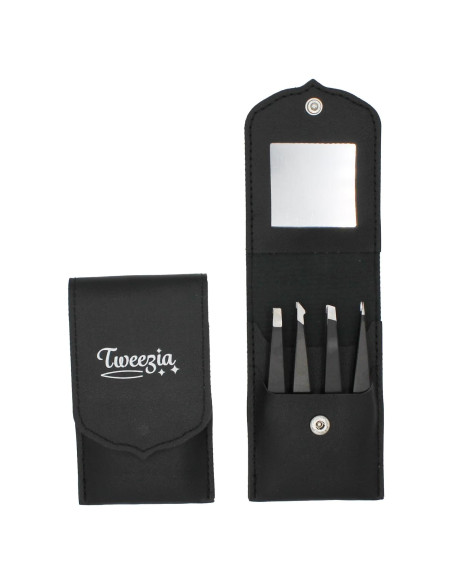 Juego de Pinzas de Acero Inoxidable TWEEZIA - 4 Puntas de Precisión
