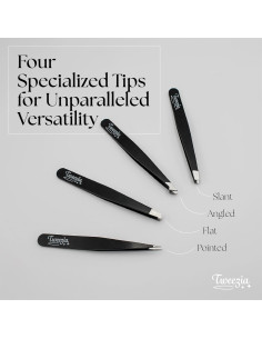 Juego de Pinzas de Acero Inoxidable TWEEZIA - 4 Puntas de Precisión 2