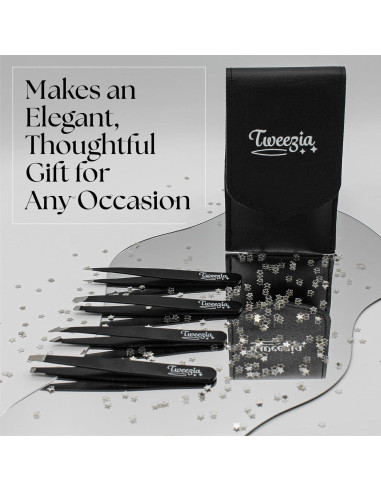 Juego de Pinzas de Acero Inoxidable TWEEZIA - 4 Puntas de Precisión