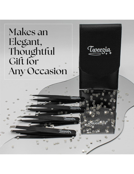 Juego de Pinzas de Acero Inoxidable TWEEZIA - 4 Puntas de Precisión