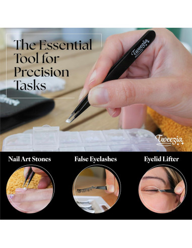 Juego de Pinzas de Acero Inoxidable TWEEZIA - 4 Puntas de Precisión