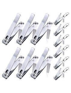 Set de 12 Cortauñas de Acero Inoxidable Bememo Plata