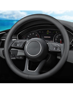 Cubierta de Volante XHRING para Toyota Tacoma 2012-2025, Cuero Negro 2