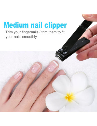 Juego de Cortauñas DUCOO 4 Piezas Acero Inoxidable Negro