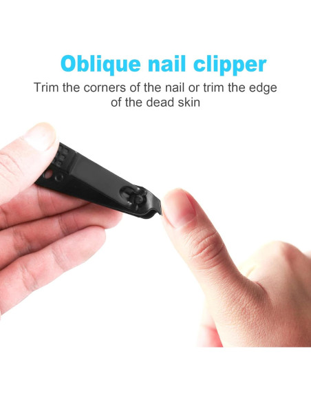 Juego de Cortauñas DUCOO 4 Piezas Acero Inoxidable Negro