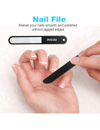 Juego de Cortauñas DUCOO 4 Piezas Acero Inoxidable Negro