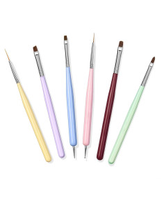 Juego de 6 Pinceles para Arte de Uñas Faiteary - Diseño Profesional