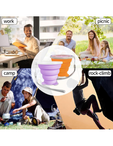 Tazas Plegables de Silicona Nintora-C 180ml - 2 Piezas