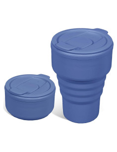 Taza de Silicona Plegable Peboms 375ml Azul - Apta Lavavajillas