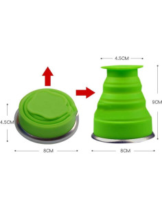 Set de 6 Tazas Plegables de Silicona JIELUO para Viaje 200 ml 2