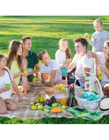 Taza Plegable de Silicona IYYI 180ml Azul-Naranja 2 Piezas