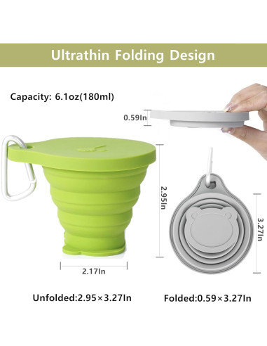 Taza Plegable de Silicona IYYI 180ml Azul-Naranja 2 Piezas