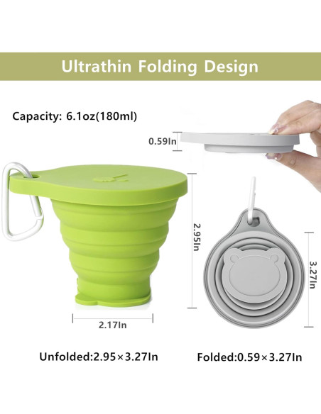 Taza Plegable de Silicona IYYI 180ml Azul-Naranja 2 Piezas