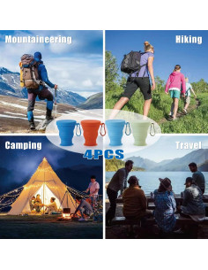 Juego de Tazas Plegables de Silicona GUANCI 4 Unidades 2