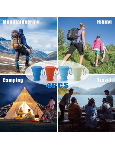 Juego de Tazas Plegables de Silicona GUANCI 4 Unidades