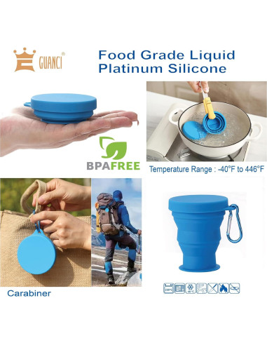 Juego de Tazas Plegables de Silicona GUANCI 4 Unidades