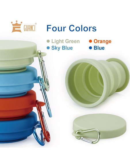Juego de Tazas Plegables de Silicona GUANCI 4 Unidades