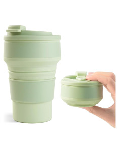 Taza Colapsable de Silicona Fijinhom 12oz Verde para Viajar