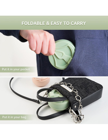 Taza Colapsable de Silicona Fijinhom 12oz Verde para Viajar