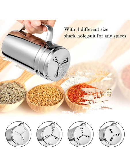 Botella Sazonador 3 Piezas Geiserailie Acero Inoxidable Grande