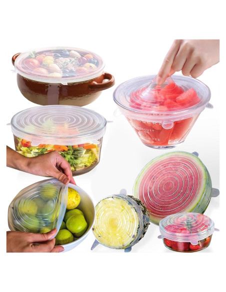 Tapas de Silicona Reutilizables O-CONN - Juego de 7 Piezas