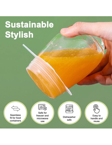 Tapas de Silicona Reutilizables O-CONN - Juego de 7 Piezas