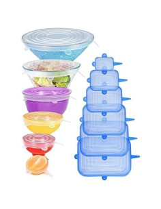 Tapas de Silicona Reutilizables Longzon 12 Piezas 6 Tamaños