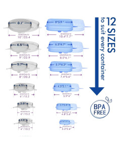 Tapas de Silicona Reutilizables Longzon 12 Piezas 6 Tamaños 2