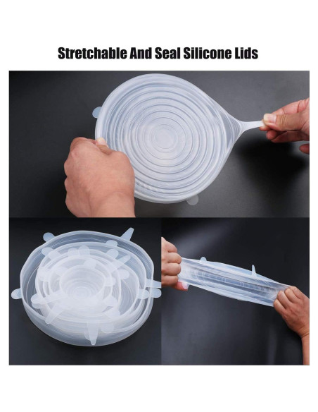 Tapa de Silicona JIGUOOR - Paquete de 6 Tapas Reutilizables