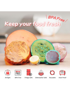 Tapa de Silicona DeliOne 6 Piezas Reutilizables para Alimentos 2