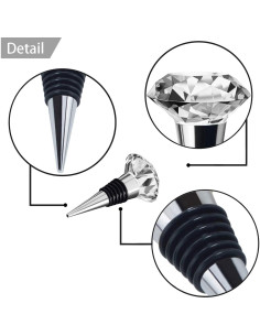 JETKONG 3 Tapones de Vino de Cristal Decorativos - Sello Hermético 2