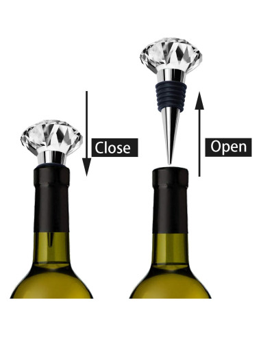 JETKONG 3 Tapones de Vino de Cristal Decorativos - Sello Hermético