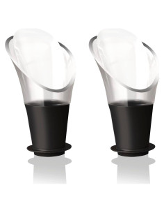 Juego de Servidor de Vino Vacu Vin Negro - 2 Piezas, 14x17.8 cm