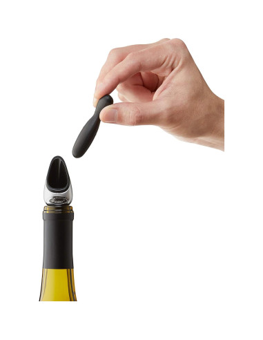 Vertedor de Vino Rabbit Metrokane Negro con Tapón 22.68g